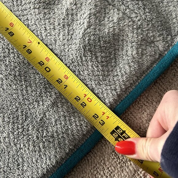 Patagonia Womens Medium M Fleece Synchilla Jacket Regular Gray and Teal 1/4 Zip - Picture 4 of 8